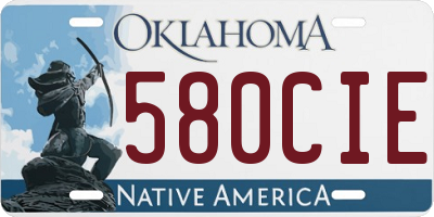 OK license plate 580CIE