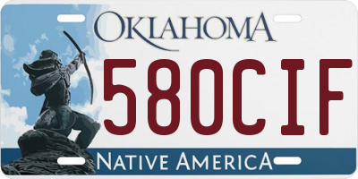 OK license plate 580CIF
