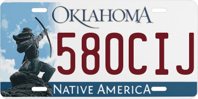 OK license plate 580CIJ
