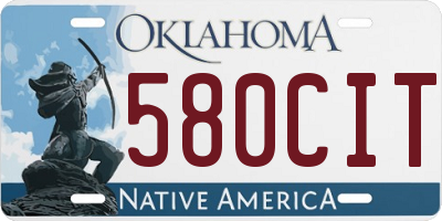 OK license plate 580CIT