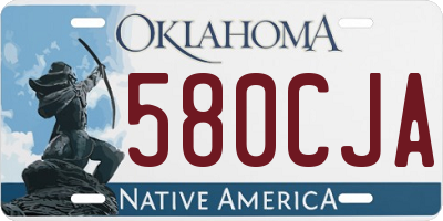 OK license plate 580CJA
