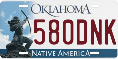 OK license plate 580DNK