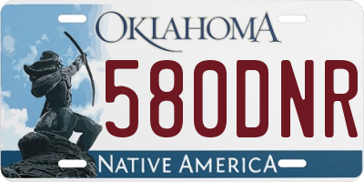 OK license plate 580DNR