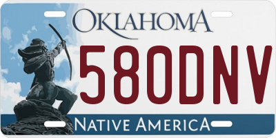 OK license plate 580DNV
