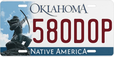 OK license plate 580DOP