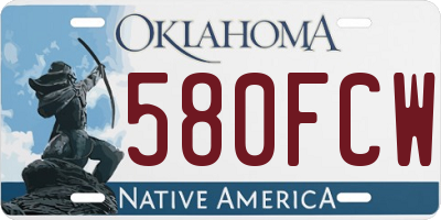 OK license plate 580FCW