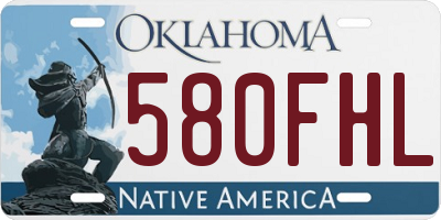 OK license plate 580FHL