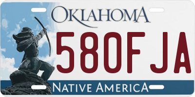 OK license plate 580FJA
