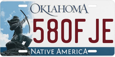 OK license plate 580FJE