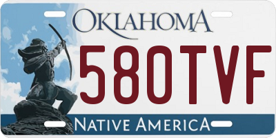 OK license plate 580TVF