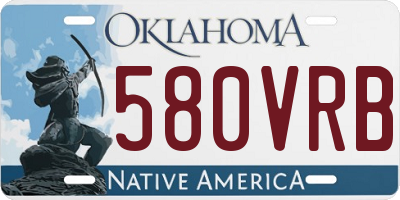 OK license plate 580VRB