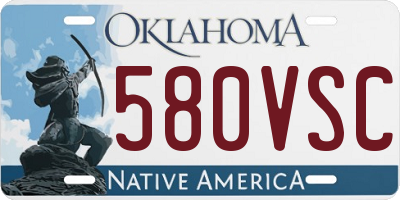 OK license plate 580VSC