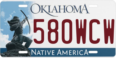 OK license plate 580WCW