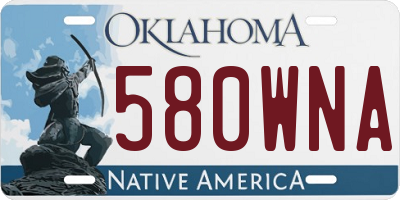 OK license plate 580WNA
