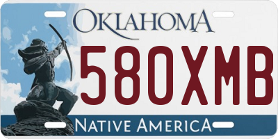 OK license plate 580XMB