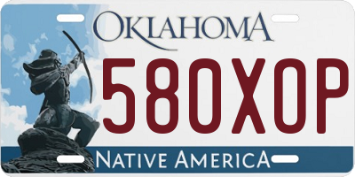 OK license plate 580XOP