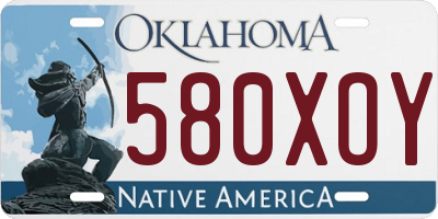 OK license plate 580XOY