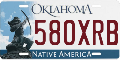 OK license plate 580XRB