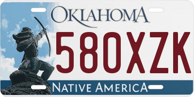 OK license plate 580XZK