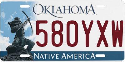 OK license plate 580YXW