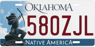 OK license plate 580ZJL