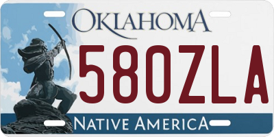 OK license plate 580ZLA
