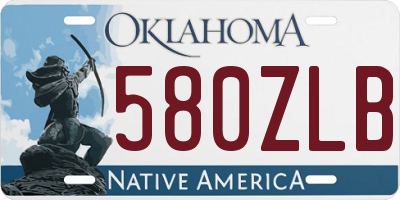 OK license plate 580ZLB