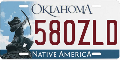 OK license plate 580ZLD