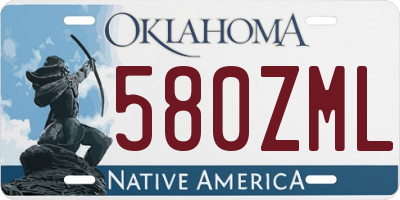OK license plate 580ZML