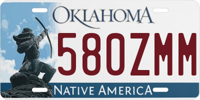 OK license plate 580ZMM