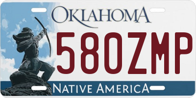 OK license plate 580ZMP