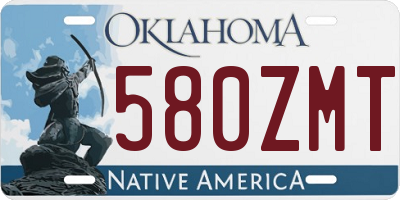 OK license plate 580ZMT