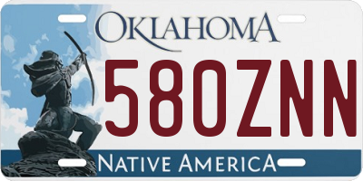 OK license plate 580ZNN