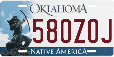 OK license plate 580ZOJ
