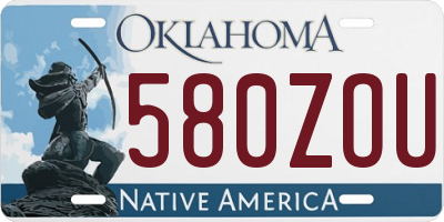 OK license plate 580ZOU