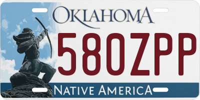 OK license plate 580ZPP