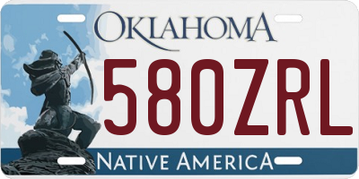 OK license plate 580ZRL