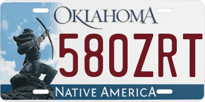 OK license plate 580ZRT