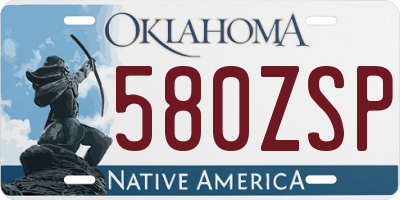 OK license plate 580ZSP