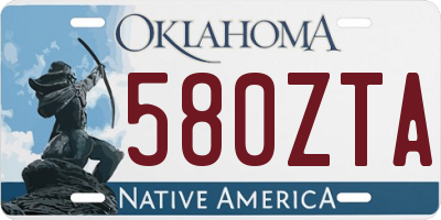 OK license plate 580ZTA