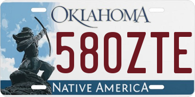 OK license plate 580ZTE