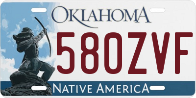 OK license plate 580ZVF