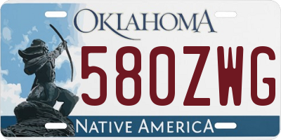 OK license plate 580ZWG