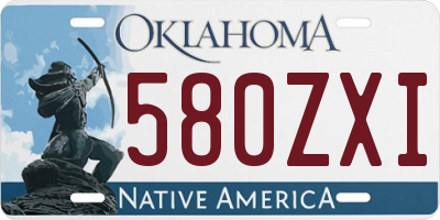 OK license plate 580ZXI