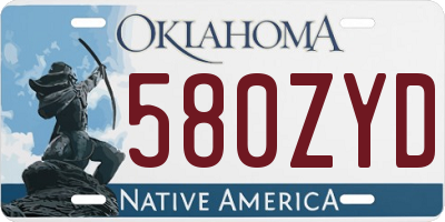 OK license plate 580ZYD