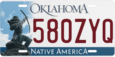OK license plate 580ZYQ