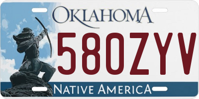 OK license plate 580ZYV