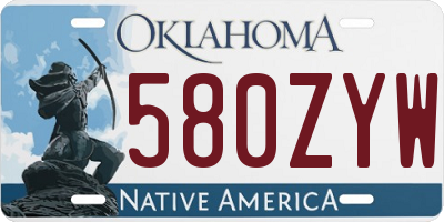 OK license plate 580ZYW
