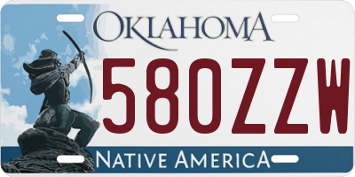 OK license plate 580ZZW