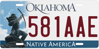 OK license plate 581AAE